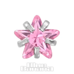 Blue Banana Surgical Steel Jewel Star 1.2 x 6mm Tragus Bar (Rose)