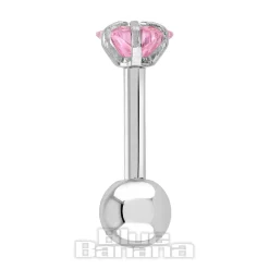 Blue Banana Surgical Steel Jewel Star 1.2 x 6mm Tragus Bar (Rose)
