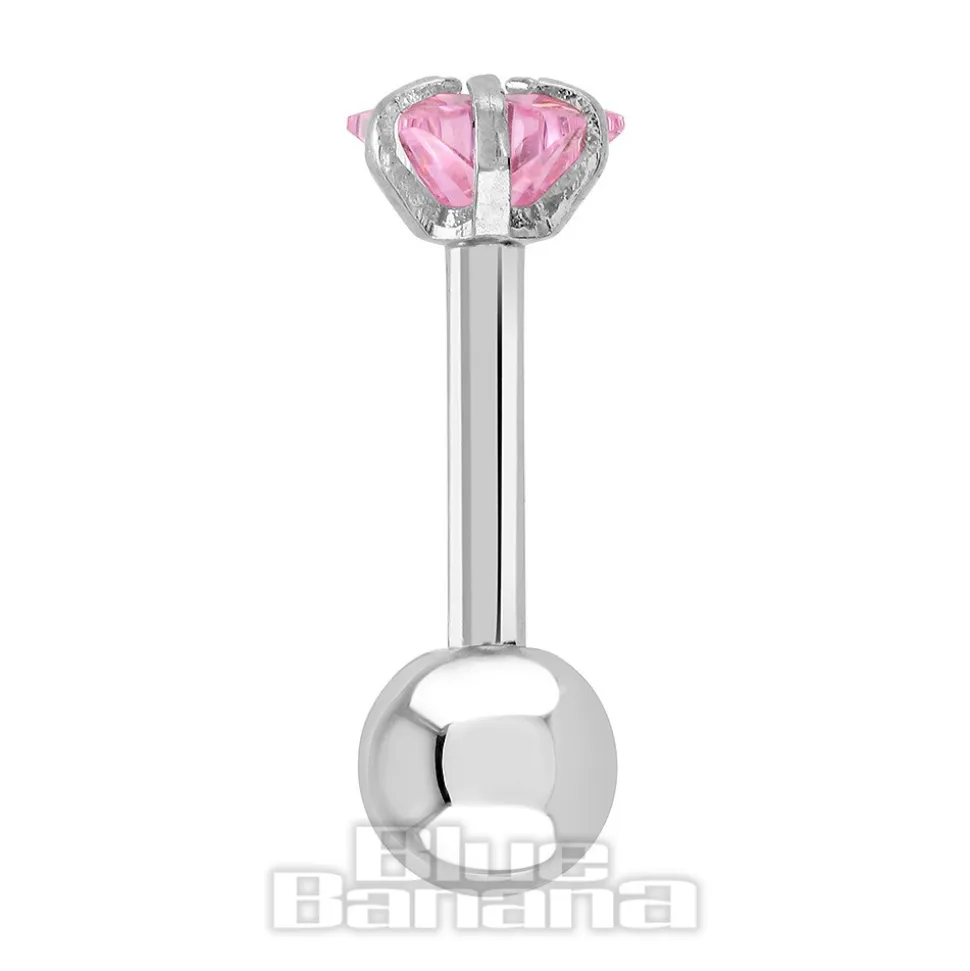 Blue Banana Surgical Steel Jewel Star 1.2 x 6mm Tragus Bar (Rose)