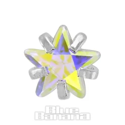Blue Banana Surgical Steel Jewel Star 1.2 x 6mm Tragus Bar (Aurora Borealis)