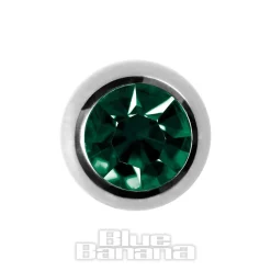 Blue Banana Surgical Steel 6mm Jewelled Ball (Emerald Green)