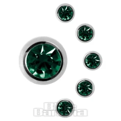 Blue Banana Surgical Steel 6mm Jewelled Ball (Emerald Green)