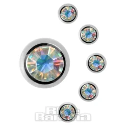 Blue Banana Surgical Steel 3mm Jewelled Ball (Aurora Borealis)