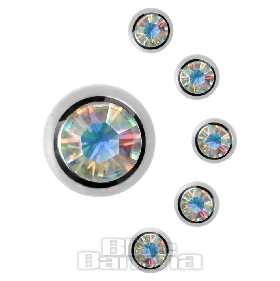 Blue Banana Surgical Steel 3mm Jewelled Ball (Aurora Borealis)