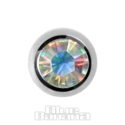 Blue Banana Surgical Steel 3mm Jewelled Ball (Aurora Borealis)
