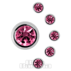 Blue Banana Surgical Steel 6mm Jewelled Ball (Rose Pink)