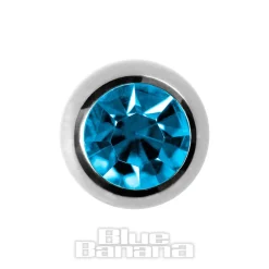 Blue Banana Surgical Steel 6mm Jewelled Ball (Zircon Blue)