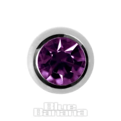 Blue Banana Surgical Steel 6mm Jewelled Ball (Amethyst Purple)