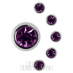 Blue Banana Surgical Steel 6mm Jewelled Ball (Amethyst Purple)