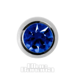 Blue Banana Surgical Steel 6mm Jewelled Ball (Capri Blue)