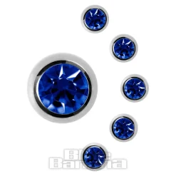 Blue Banana Surgical Steel 6mm Jewelled Ball (Capri Blue)