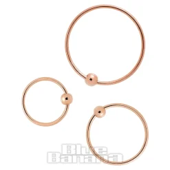 Blue Banana Surgical Steel 1.0mm Gold Plated BCR (Rose)