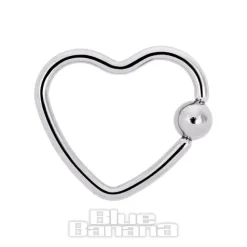 Blue Banana Surgical Steel 1.2mm BCR Daith Heart (Silver)