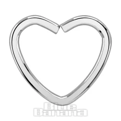 Blue Banana Surgical Steel 1.2mm Daith Heart Ring (Silver)