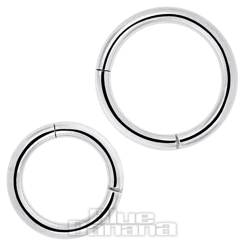 Blue Banana Surgical Steel 1.6mm Hinged Segment Ring (Silver)