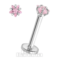 Blue Banana Surgical Steel 3mm Star 1.2mm Labret (Rose)