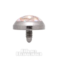 Blue Banana Surgical Steel 5mm Glitter Dermal Top (Aurora Borealis)