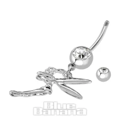 Blue Banana Surgical Steel 1.6mm Fairy Navel Bar (Crystal)