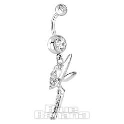 Blue Banana Surgical Steel 1.6mm Fairy Navel Bar (Crystal)