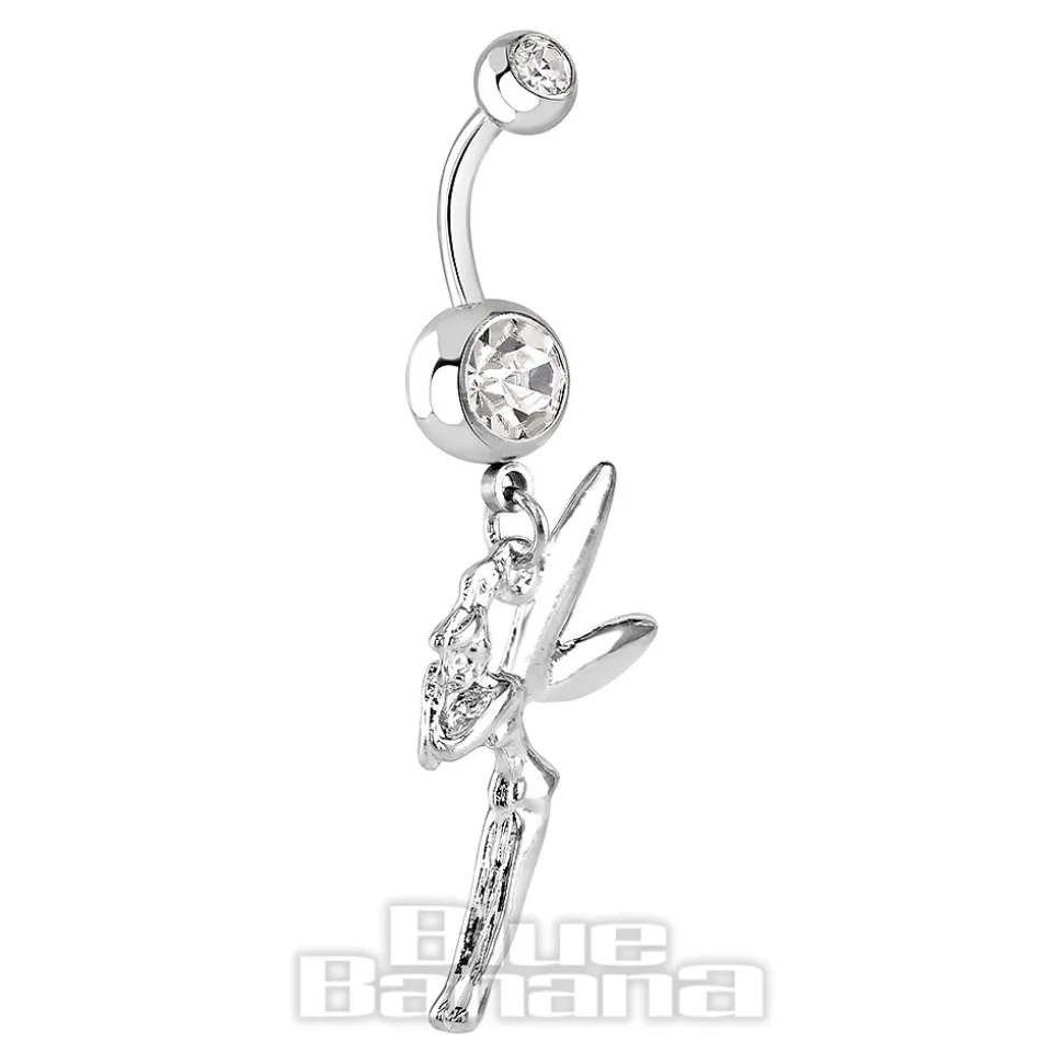 Blue Banana Surgical Steel 1.6mm Fairy Navel Bar (Crystal)