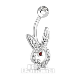 Blue Banana Surgical Steel 1.6mm Rabbit Navel Bar (Crystal)