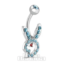Blue Banana Surgical Steel 1.6mm Rabbit Navel Bar (Aqua)