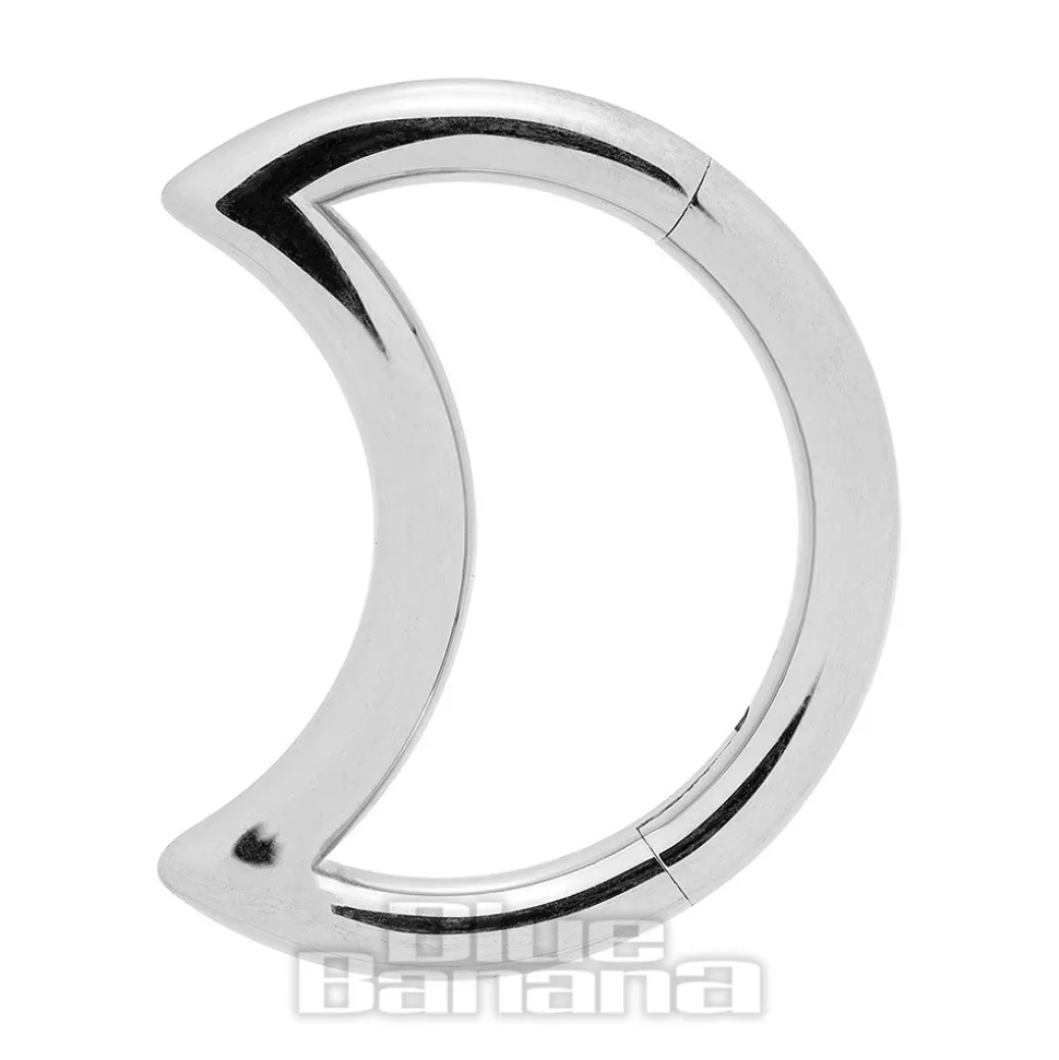 Blue Banana Surgical Steel 1.2mm Half Moon Segment Ring (Silver)