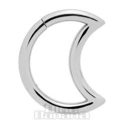 Blue Banana Surgical Steel 1.2mm Half Moon Segment Ring (Silver)