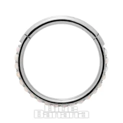 Blue Banana Surgical Steel 1.2mm Hinged Segment Ring (Half Opal)