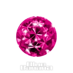 Blue Banana Surgical Steel 3mm Glitter Ball (Fuchsia)
