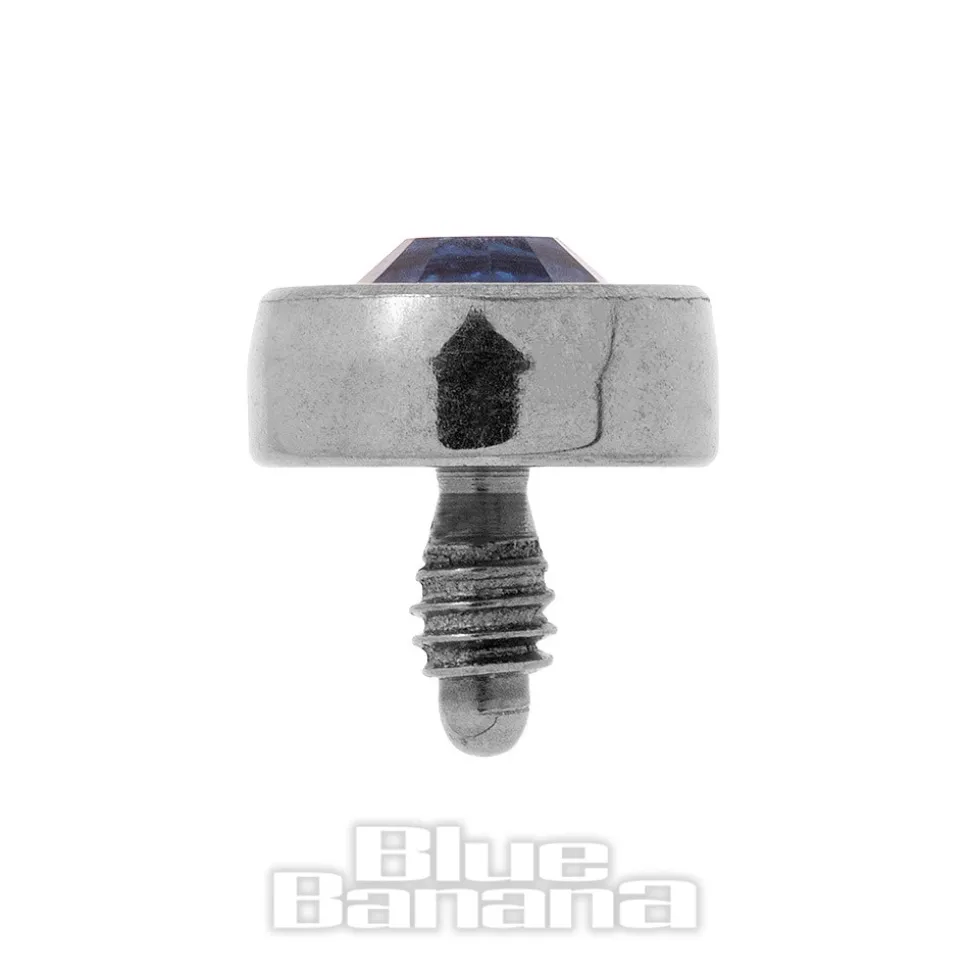 Blue Banana Surgical Steel 4mm Dermal Top (Sapphire)