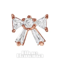 Blue Banana Surgical Steel 1.0mm Bow Tragus Stud (Gold)