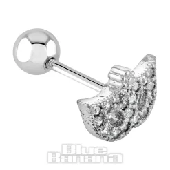 Blue Banana Surgical Steel 1.0mm Mask Tragus Stud (Silver)