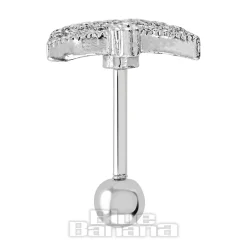 Blue Banana Surgical Steel 1.0mm Mask Tragus Stud (Silver)