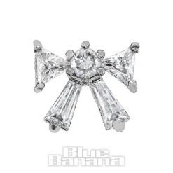 Blue Banana Surgical Steel 1.0mm Bow Tragus Stud (Silver)