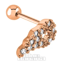 Blue Banana Surgical Steel 1.0mm Wing Tragus Stud (Gold)