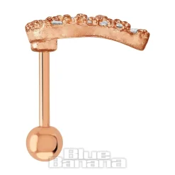 Blue Banana Surgical Steel 1.0mm Wing Tragus Stud (Gold)