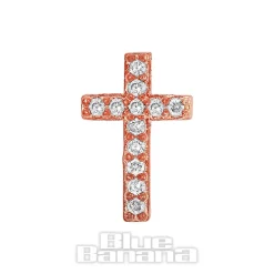 Blue Banana Surgical Steel 1.0mm Crystal Cross Tragus Stud (Gold)