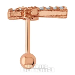 Blue Banana Surgical Steel 1.0mm Crystal Cross Tragus Stud (Gold)