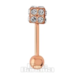Blue Banana Surgical Steel 1.0mm Dice Tragus Stud (Gold)