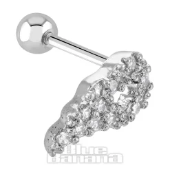 Blue Banana Surgical Steel 1.0mm Wing Tragus Stud (Silver)