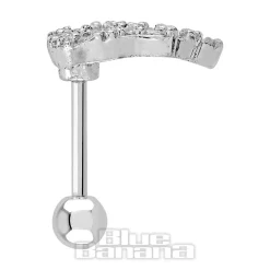 Blue Banana Surgical Steel 1.0mm Wing Tragus Stud (Silver)