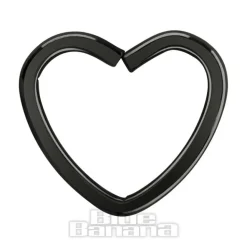 Blue Banana Surgical Steel 1.2mm Daith Heart Ring (Black)