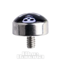Blue Banana Surgical Steel 5mm Skull Dermal Top (Black)
