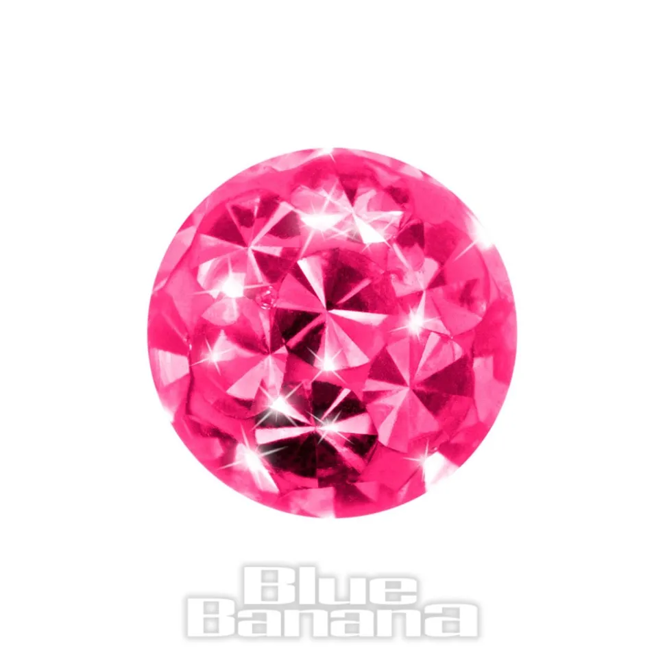 Blue Banana Surgical Steel 3mm Glitter Ball (Rose)