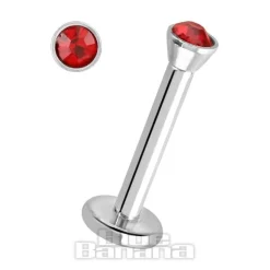 Blue Banana Surgical Steel 1.2mm Internally Threaded Jewelled Labret (Siam)