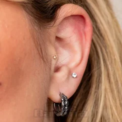 Blue Banana Surgical Steel Multi Skulls Ear Clicker (Silver)