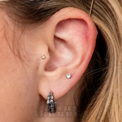 Blue Banana Surgical Steel Multi Skulls Ear Clicker (Silver)