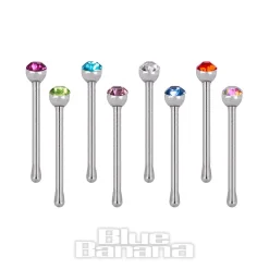 Blue Banana Surgical Steel Multicoloured Nose Studs (Pack Of 40)