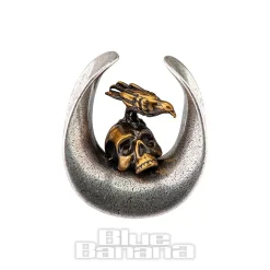 Blue Banana Surgical Steel Raven Saddle Hanger (Silver/Copper)